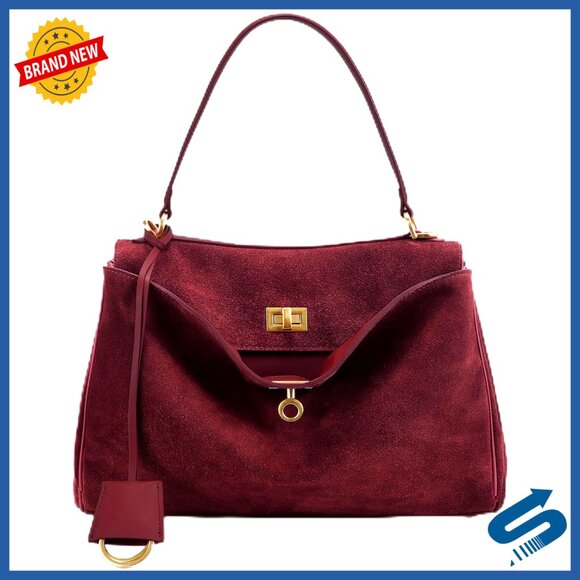 Large Genuine Leather Tote Bag with Adjustable Strap for Women